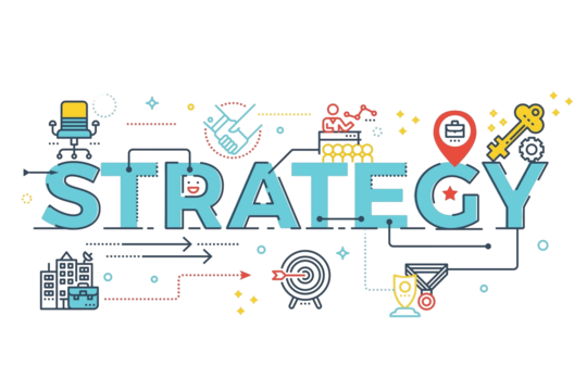 pngtree strategy word lettering key business strategy vector png image 30706574